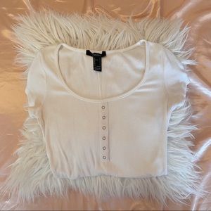 WHITE BUTTON UP BODYSUIT